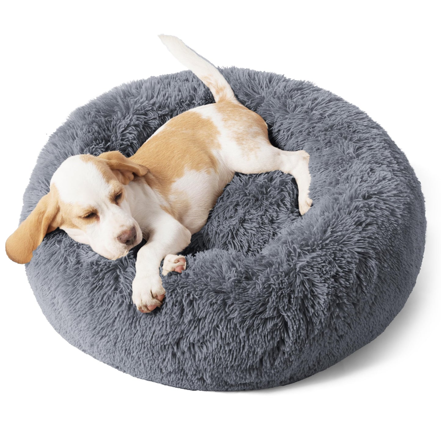 Calming Donut Pet Bed with Washable Faux Fur