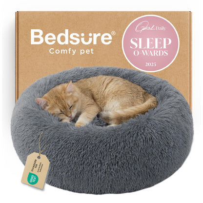 Calming Donut Pet Bed with Washable Faux Fur