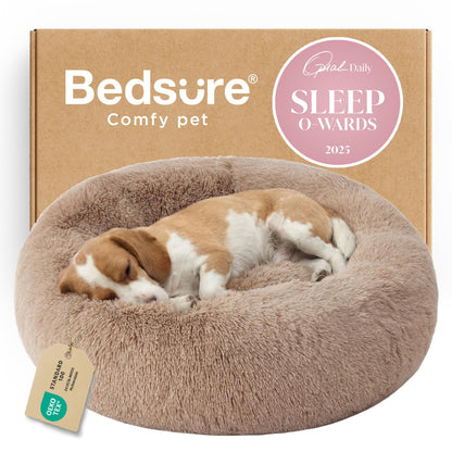 Calming Donut Pet Bed with Washable Faux Fur