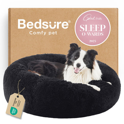 Calming Donut Pet Bed with Washable Faux Fur