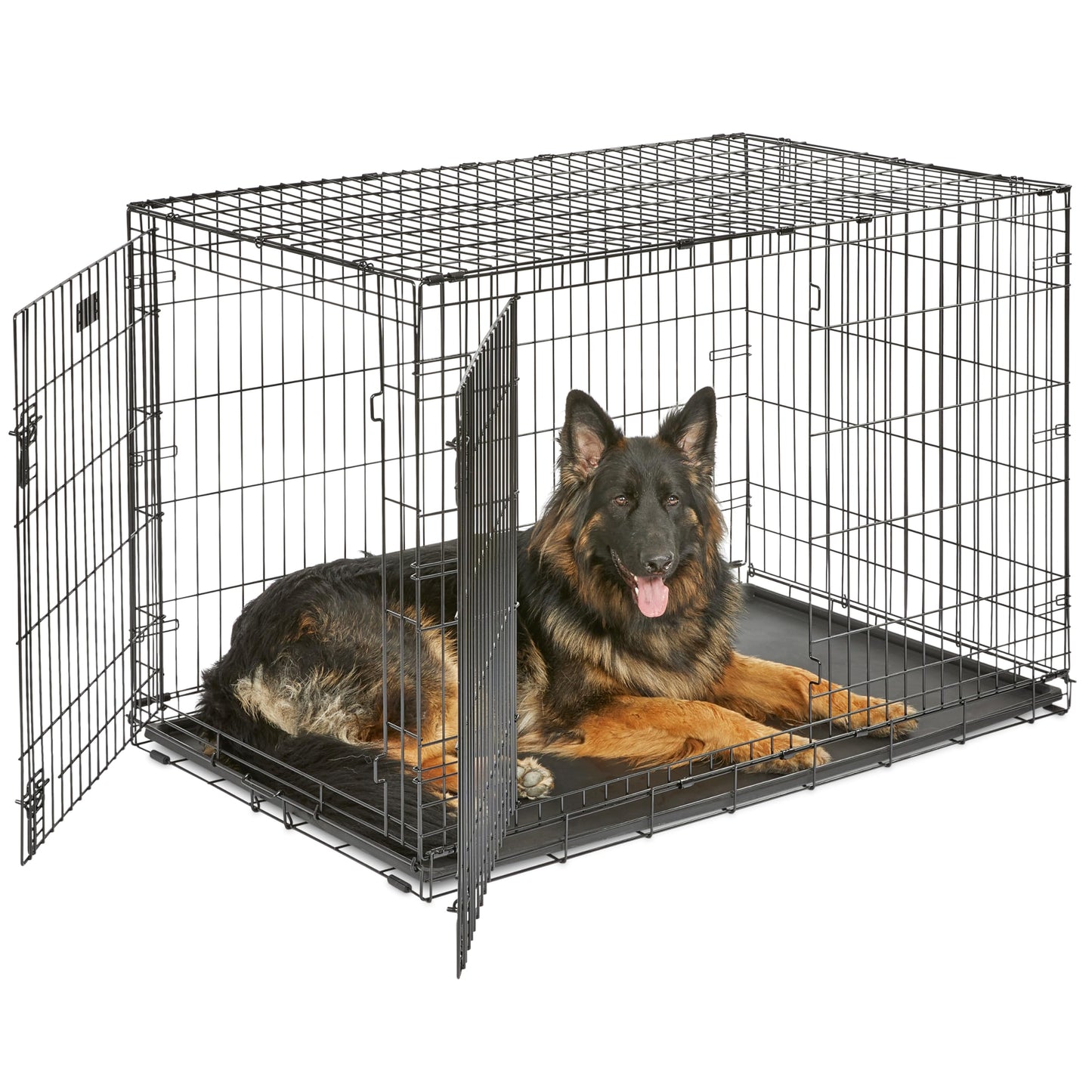 30-Inch Double Door Folding Dog Crate with Divider