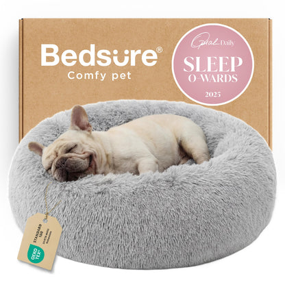 Calming Donut Pet Bed with Washable Faux Fur