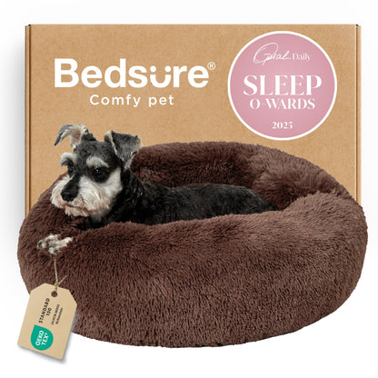 Calming Donut Pet Bed with Washable Faux Fur