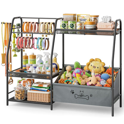 Large Pet Toy Storage Cabinet with Leash Hook