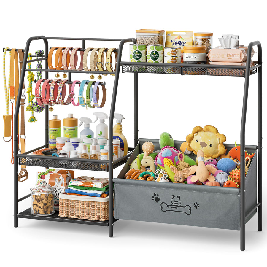 Large Pet Toy Storage Cabinet with Leash Hook