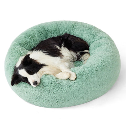 Calming Donut Pet Bed with Washable Faux Fur