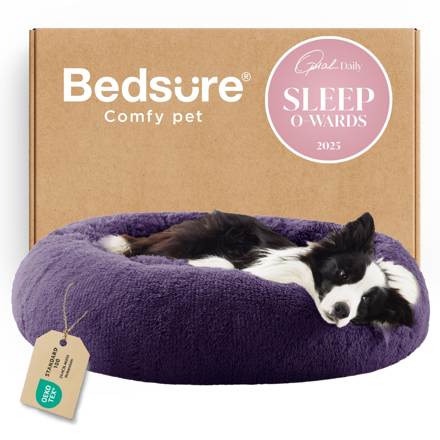 Calming Donut Pet Bed with Washable Faux Fur