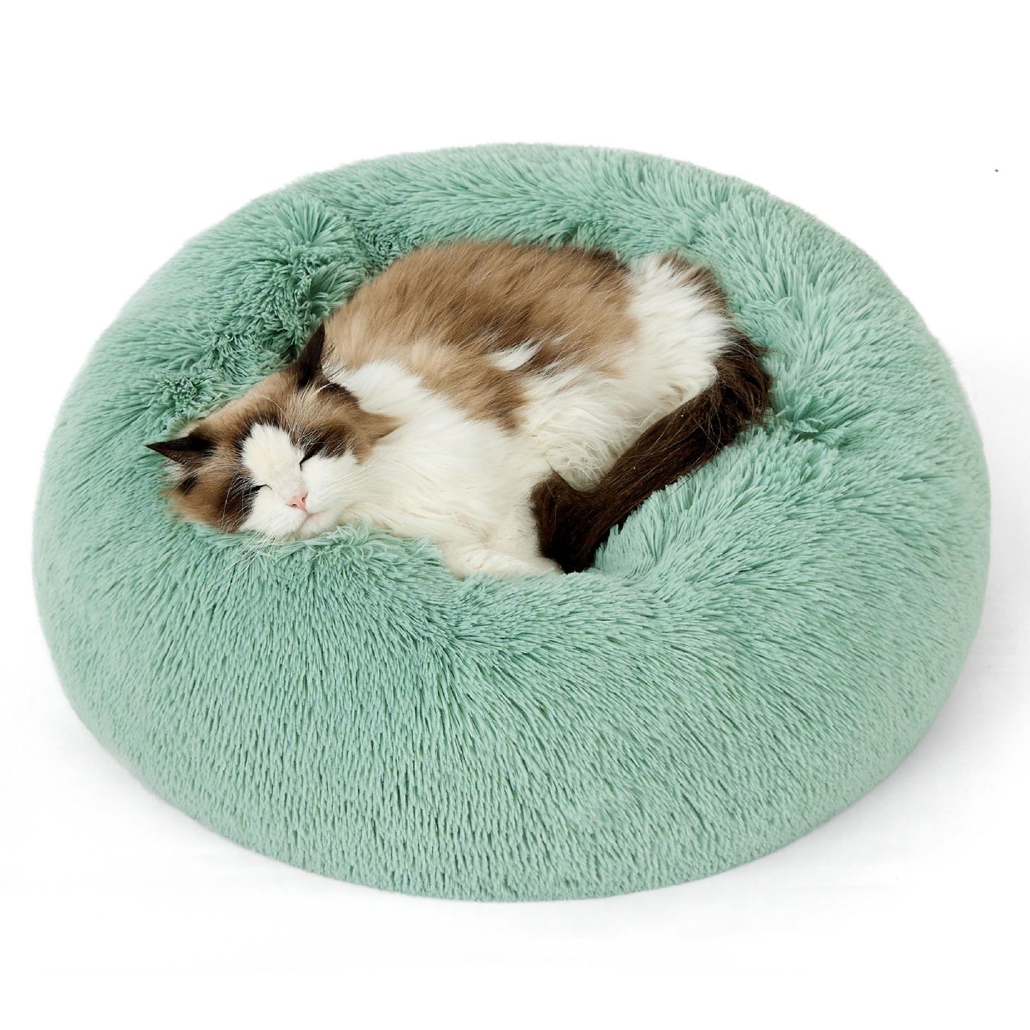 Calming Donut Pet Bed with Washable Faux Fur