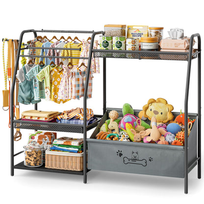 Large Pet Toy Storage Cabinet with Leash Hook