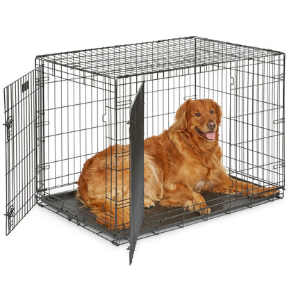 30-Inch Double Door Folding Dog Crate with Divider