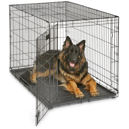 30-Inch Double Door Folding Dog Crate with Divider