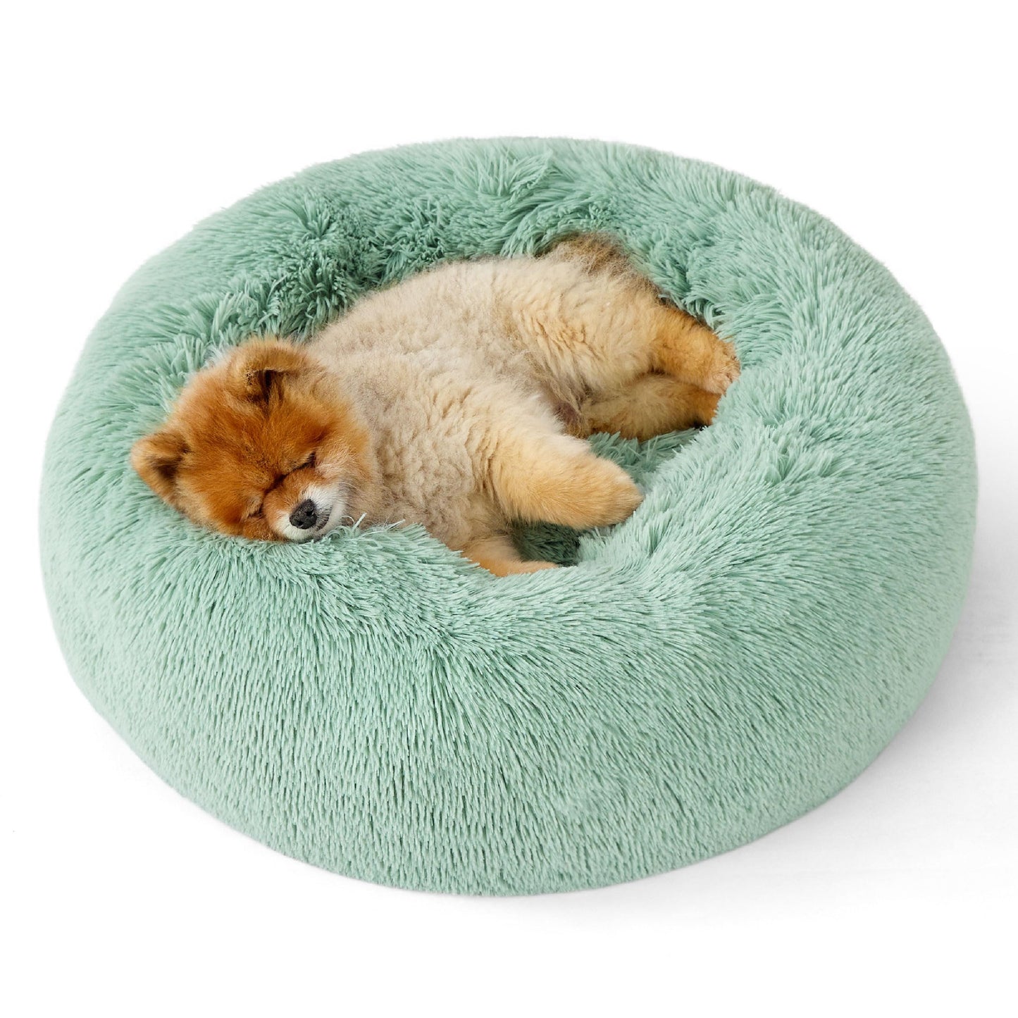 Calming Donut Pet Bed with Washable Faux Fur
