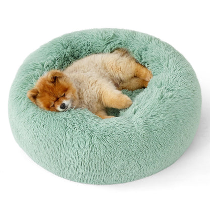 Calming Donut Pet Bed with Washable Faux Fur