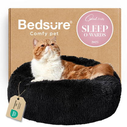 Calming Donut Pet Bed with Washable Faux Fur