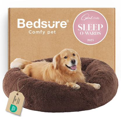 Calming Donut Pet Bed with Washable Faux Fur