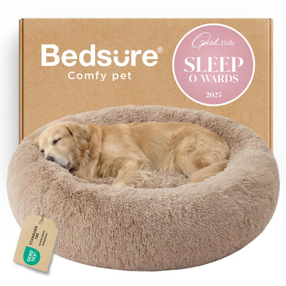 Calming Donut Pet Bed with Washable Faux Fur