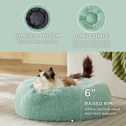 Calming Donut Pet Bed with Washable Faux Fur