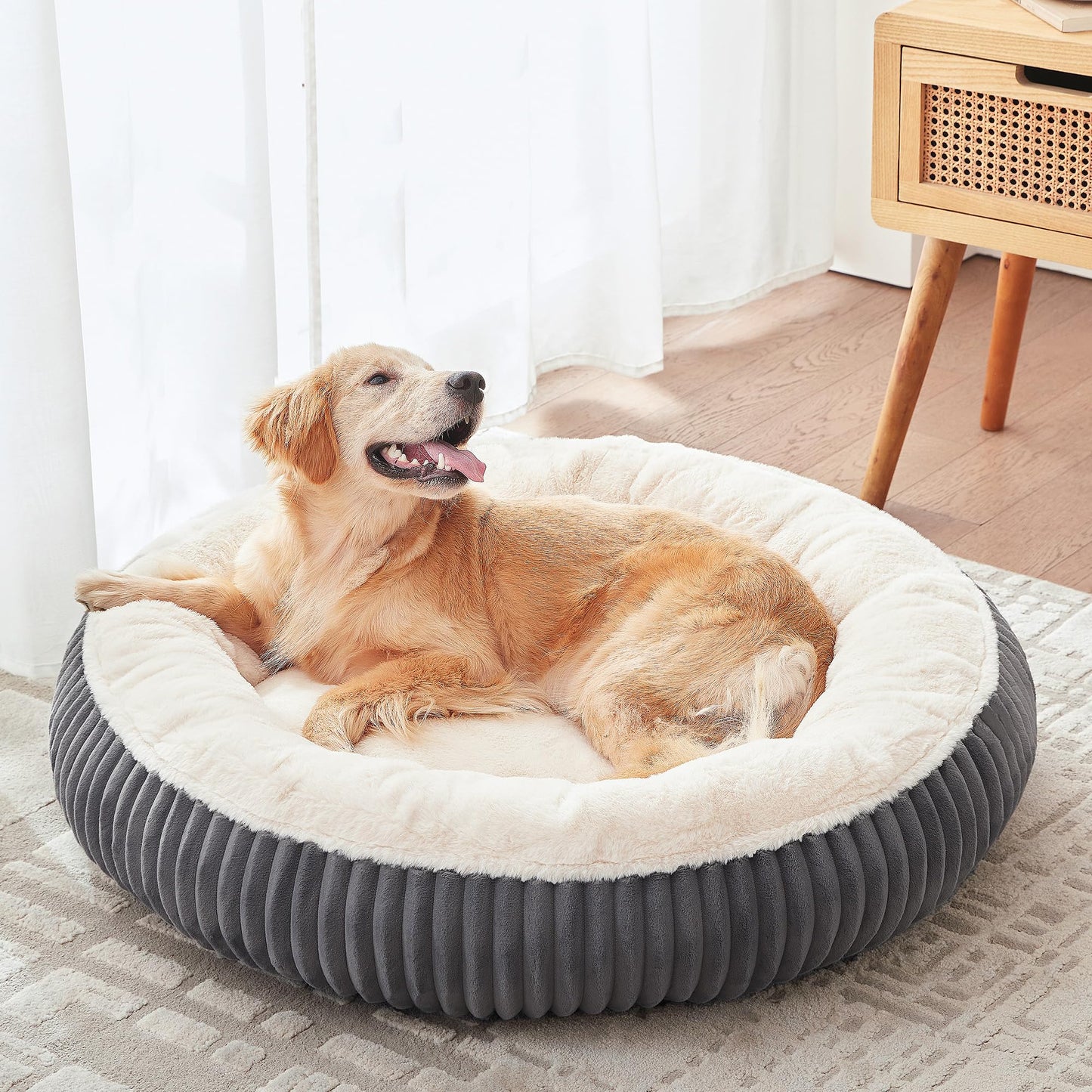 Calming Donut Pet Bed for Dogs & Cats