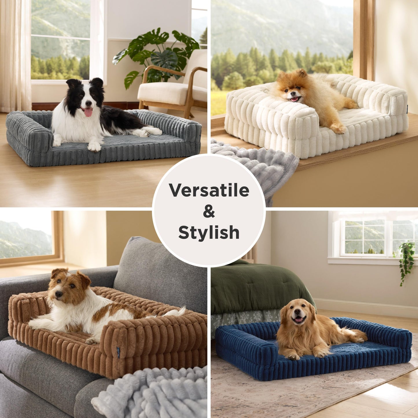 Bedsure Corduroy Fleece Pet Sofa