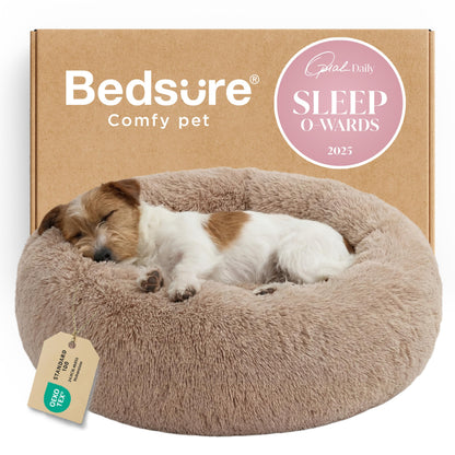 Calming Donut Pet Bed with Washable Faux Fur