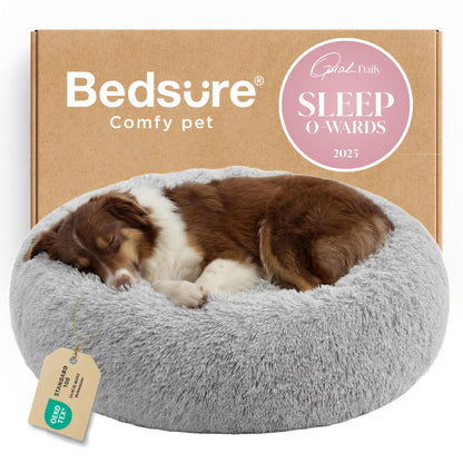 Calming Donut Pet Bed with Washable Faux Fur