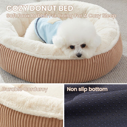 Calming Donut Pet Bed for Dogs & Cats