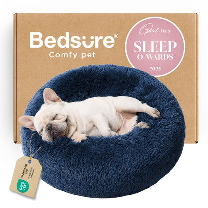 Calming Donut Pet Bed with Washable Faux Fur
