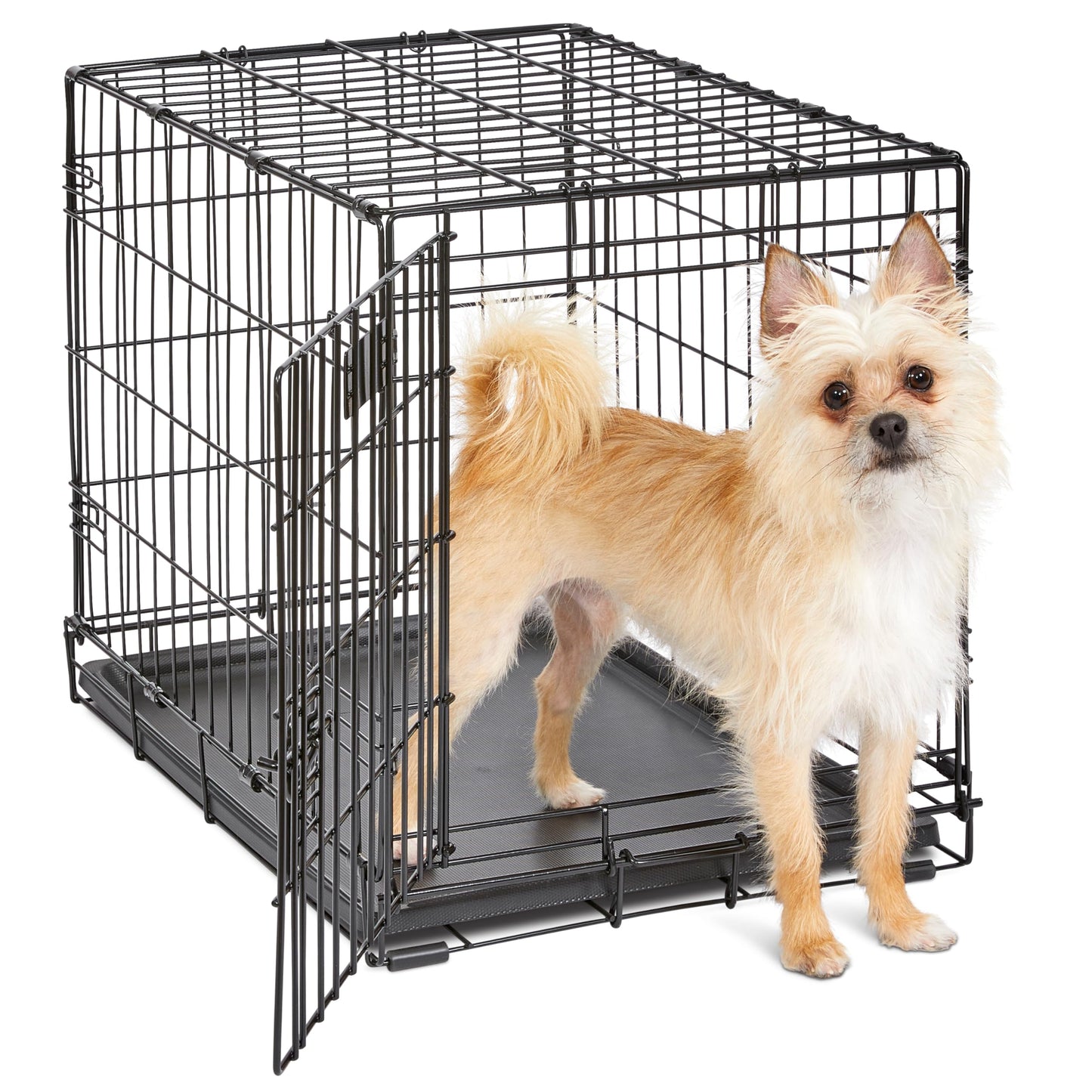 30-Inch Double Door Folding Dog Crate with Divider