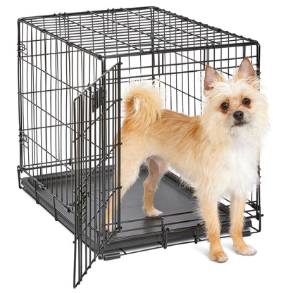 30-Inch Double Door Folding Dog Crate with Divider