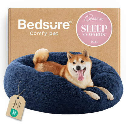Calming Donut Pet Bed with Washable Faux Fur
