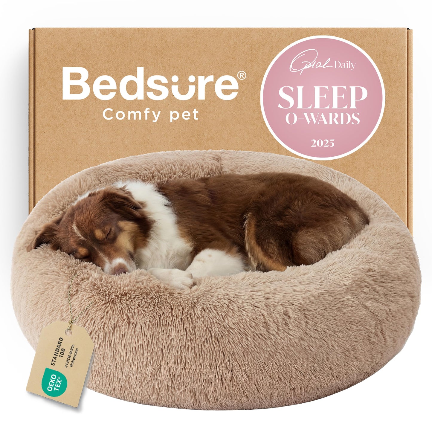 Calming Donut Pet Bed with Washable Faux Fur