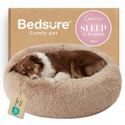 Calming Donut Pet Bed with Washable Faux Fur