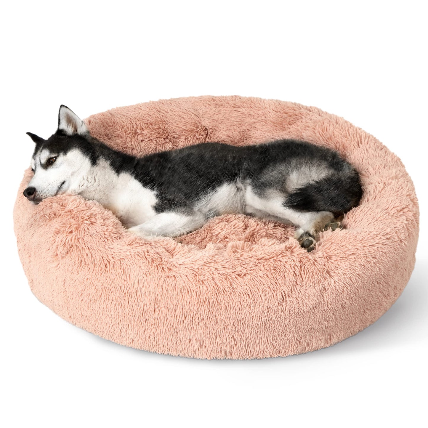 Calming Donut Pet Bed with Washable Faux Fur