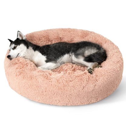 Calming Donut Pet Bed with Washable Faux Fur
