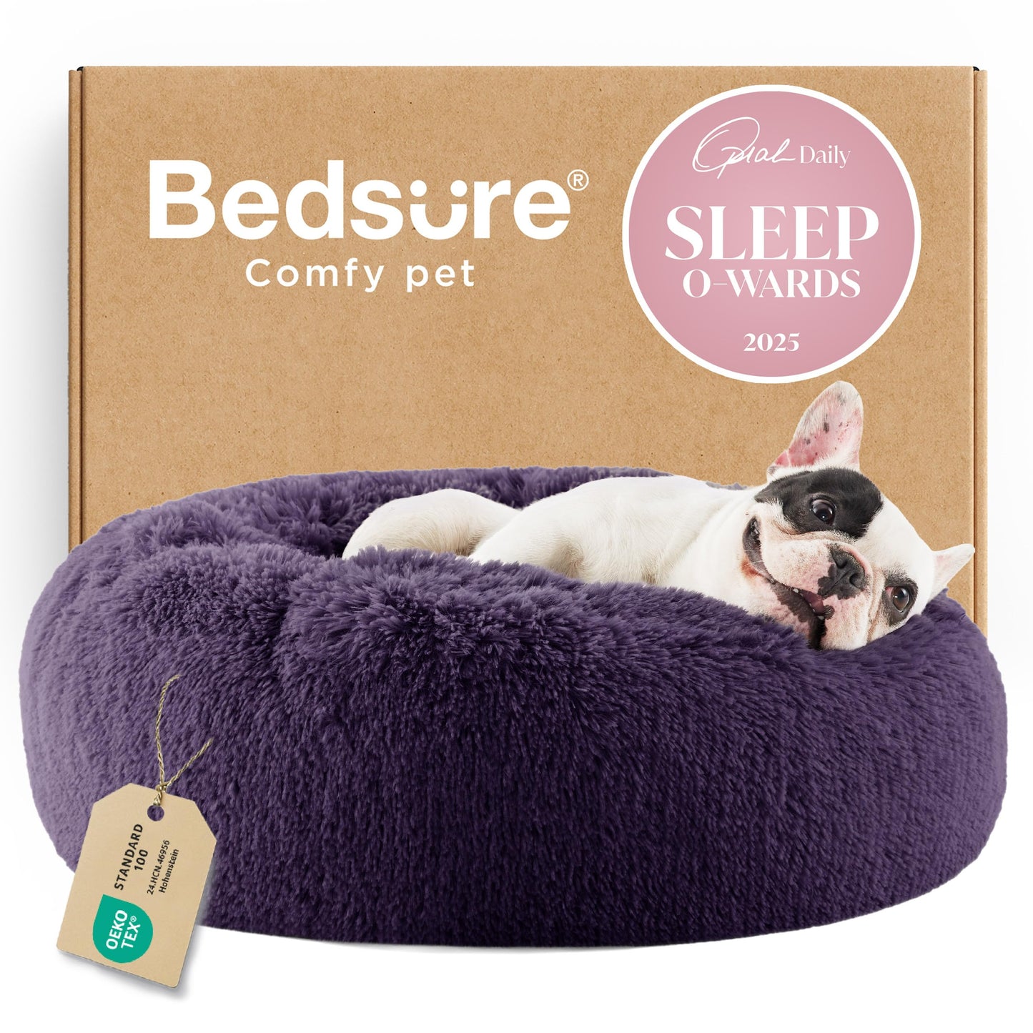 Calming Donut Pet Bed with Washable Faux Fur