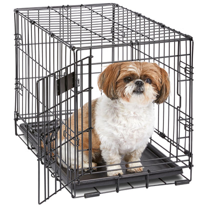30-Inch Double Door Folding Dog Crate with Divider