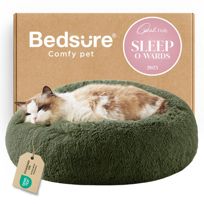 Calming Donut Pet Bed with Washable Faux Fur