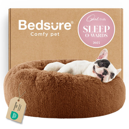 Calming Donut Pet Bed with Washable Faux Fur