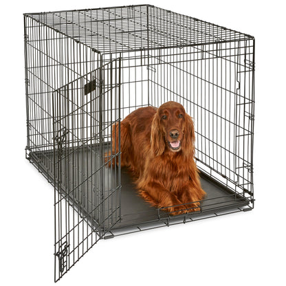 30-Inch Double Door Folding Dog Crate with Divider