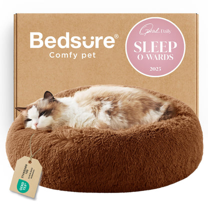 Calming Donut Pet Bed with Washable Faux Fur