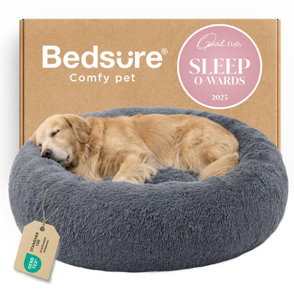 Calming Donut Pet Bed with Washable Faux Fur