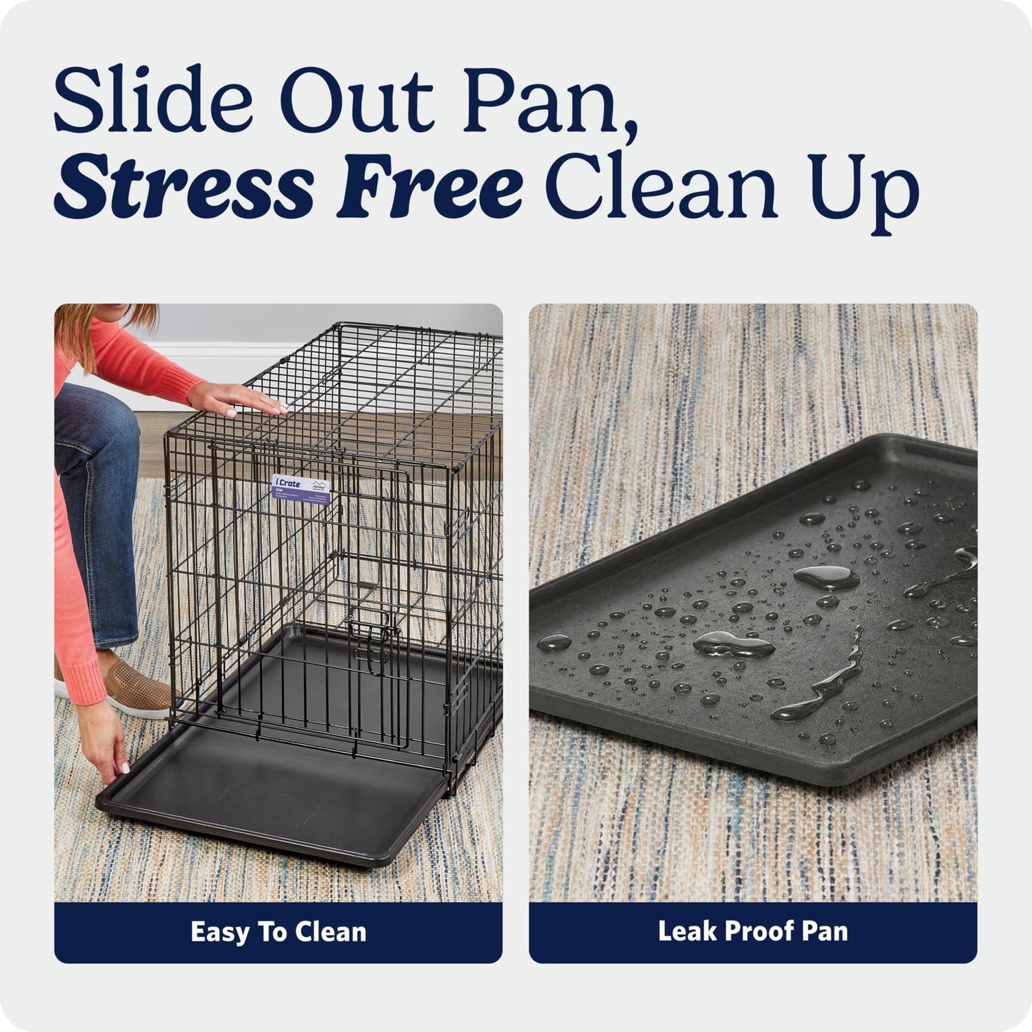 30-Inch Double Door Folding Dog Crate with Divider