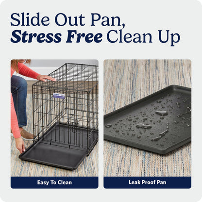 30-Inch Double Door Folding Dog Crate with Divider