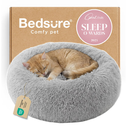 Calming Donut Pet Bed with Washable Faux Fur