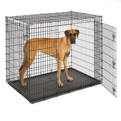 30-Inch Double Door Folding Dog Crate with Divider