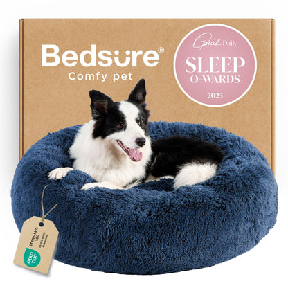 Calming Donut Pet Bed with Washable Faux Fur